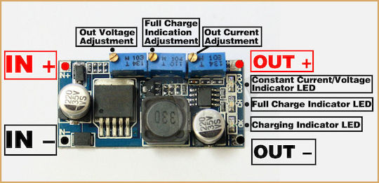 Converter DC/DC Step-Down with Input Voltage 7-35V and Output Voltage 1.25-30V 3A (LM2596)