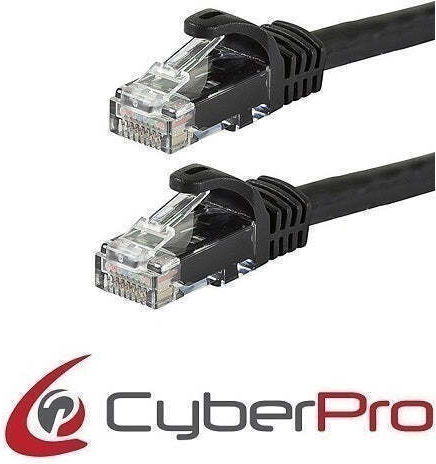 CyberPro U/UTP Cat.6 Ethernet Network Cable 1m Black 1pcs