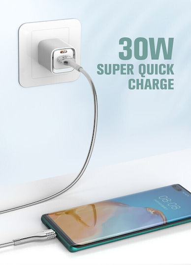 Ldnio USB 2.0 Cable USB-C male - USB-C 30W Γκρι 2m LS652