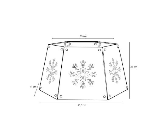 Christmas Tree Skirt Metal Red M41xP26xH50.5xD33cm.