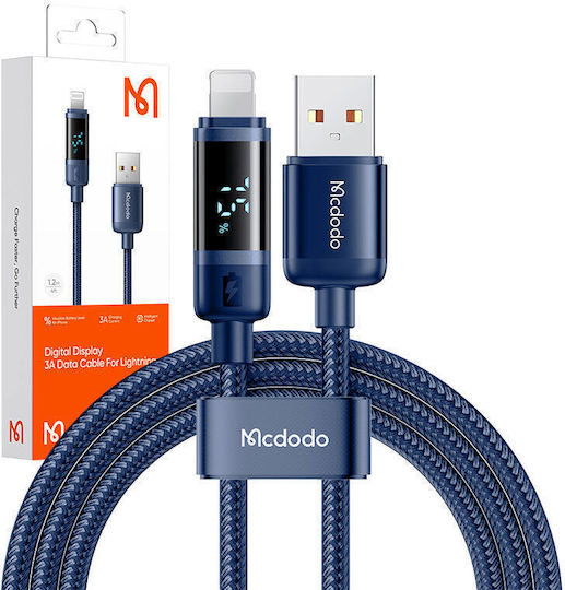 Mcdodo Ca-5001 Braided USB-A to Lightning Cable 100W Μπλε 1.2m (066776)