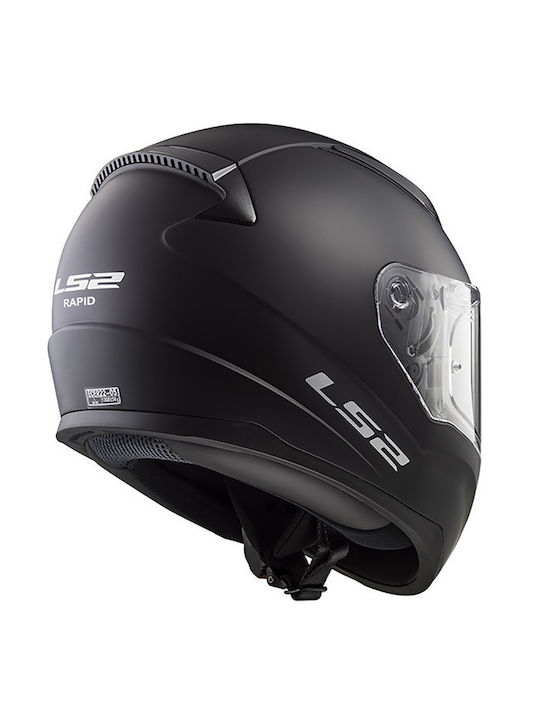 LS2 Rapid II Single Mat Black Motorcycle Helmet Full Face ECE 22.06 1300gr