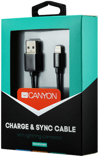 Canyon USB-A zu Blitzkabel Kabel 12W Schwarzes 1m