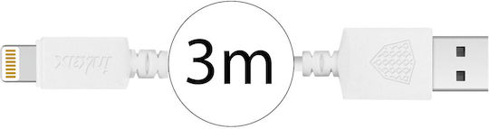 Inkax USB-A to Lightning Cable Λευκό 3m (41230)