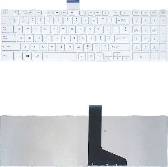 Tastatură Laptop pentru Satellite C850 Fără Cadru și Dispunere Engleză (UK) în Culoare Albă