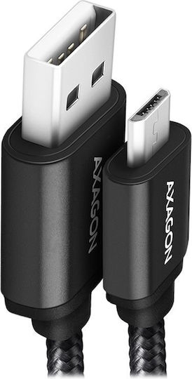 Axagon Regular USB 2.0 to micro USB Cable Μαύρο 1m (BUMM-AM10AB) 1τμχ