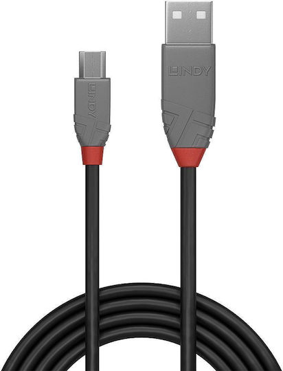Lindy Anthra Line Regular USB 2.0 spre micro USB Cablu Negru 0.5m (36731) 1buc