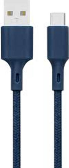BigBen Connected Braided USB 2.0 to micro USB Cable Μπλε 2m (JGCBLCOTMIC2MBL)