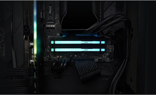 Kingston Fury Beast RGB DDR5 64GB RAM με 4x16GB Modules και Ταχύτητα 6000 για Desktop
