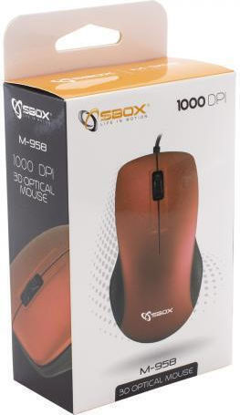 Sbox M-958 Verkabelt Maus mit Trackball Rot