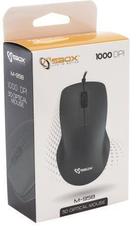 Sbox M-958 Wired Mouse with Trackball Black