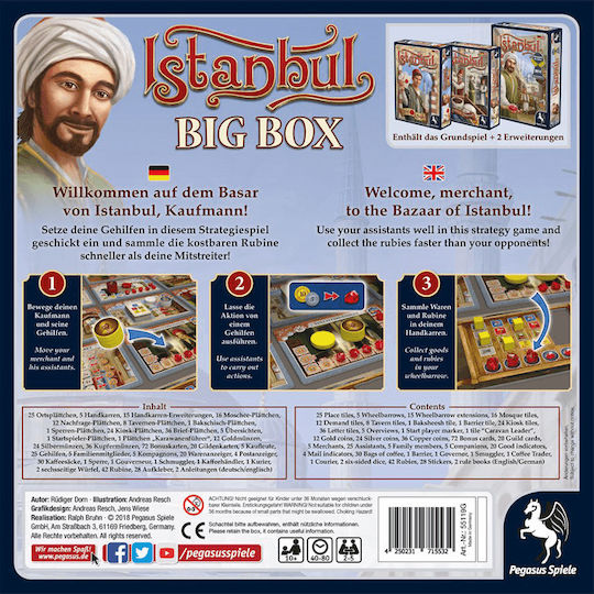 Board Game Istanbul Big Box for 2-5 Players 10+ Years Old (EN) Pegasus Spiele