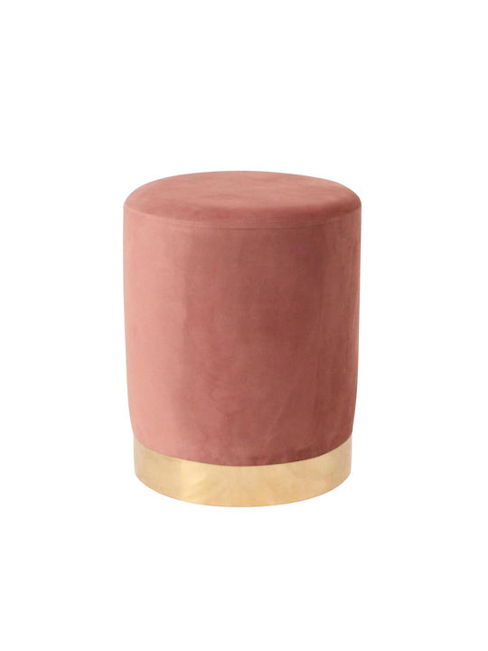 Hocker Für das Wohnzimmer Metall Miltonia Pink Velvet 32x32x41cm