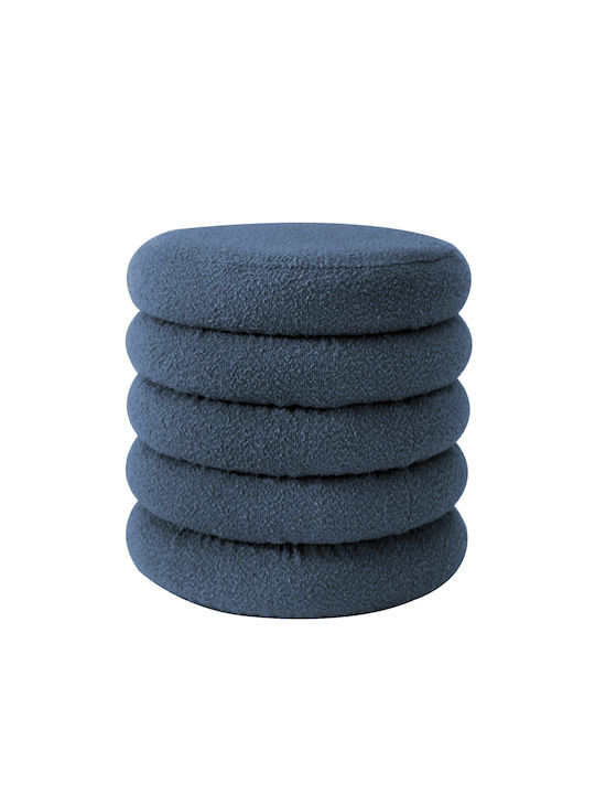 Stool For Living Room With Storage Space Upholstered with Fabric Cambria Blue 44x44x44cm