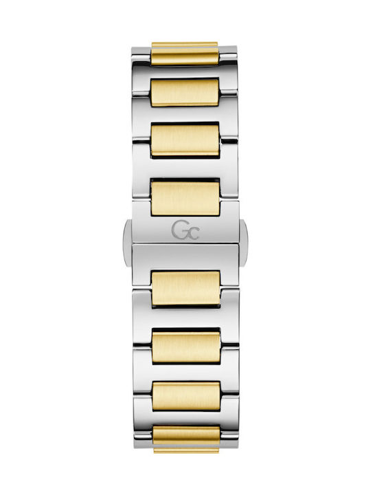GC Watches Ανδρικό Ρολόι 44mm Χρονογράφος Μπαταρίας με Χρυσό Μεταλλικό Μπρασελέ