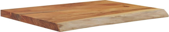 Wall Shelf Live Edge 50x40x2.5cm Brown