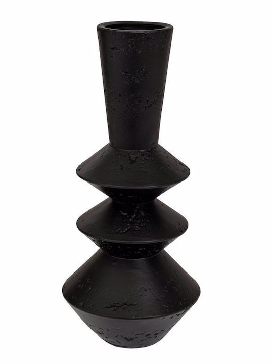 Iliadis Candle Holder Ceramic in Black Color 14x14x30cm 1pcs