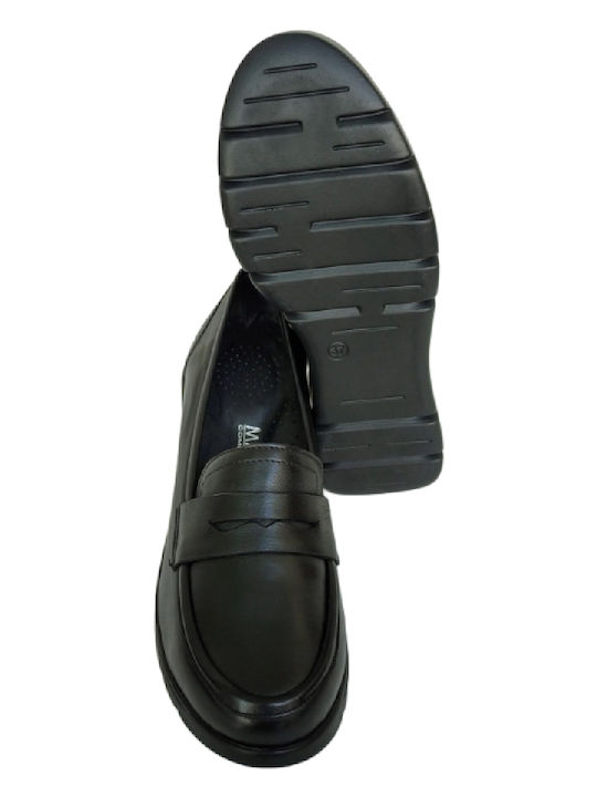 Δερμάτινα Γυναικεία Loafers σε Μαύρο Χρώμα