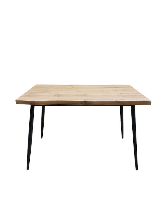 Amadora Table Dining Room Wooden Natural/Black 120x80x75cm