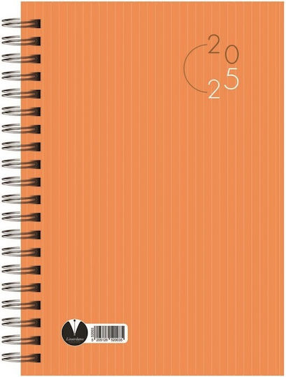 Linardatos Classic Daily Planner 2025 Spiral 14x21cm (Μiscellaneous colours)