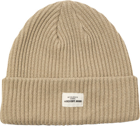 Beanie Beanie Knitted in Beige color