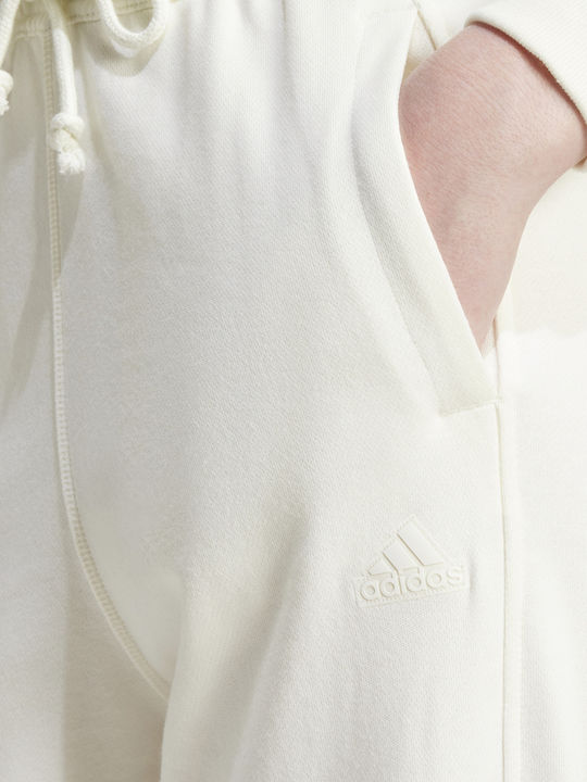 Signature Graphic Embroidery French Terry Sweatpants Ecru