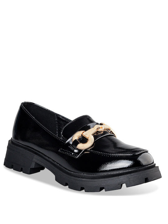 Envie Shoes Shiny Damen Loafers in Schwarz Farbe