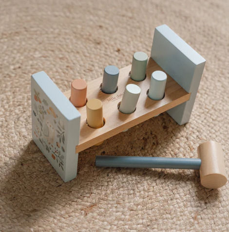 Little Dutch Spiel mit Hammer Forest Friends aus Holz für 12++ Monate