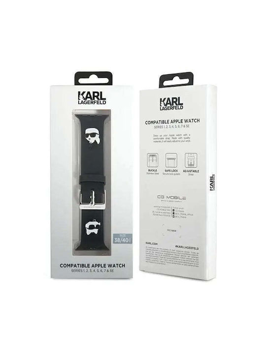 Karl Lagerfeld Heads Λουράκι Μαύρο (Apple Watch 38/40/41mm)