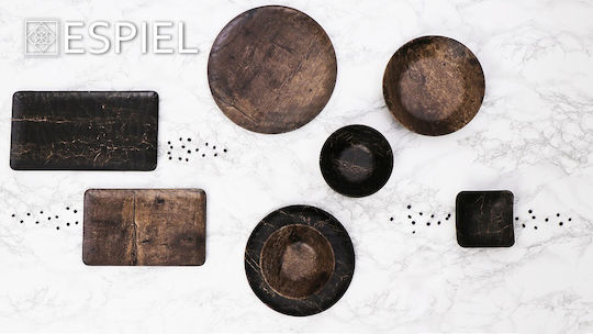 Espiel Tria Σαλατιέρα Ξύλινη Μαύρη 15x15cm