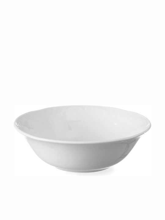 Güral Porselen Flora Porcelain Salad Bowl White 22x22cm