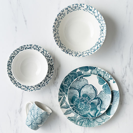 Nava Aurora Porcelain Salad Bowl White 23x23x7.5cm