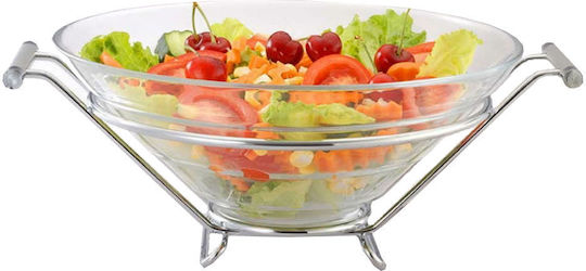 Marva Salatschüssel mit Salatbesteck Inox Transparent 32x27x10cm 1Stück