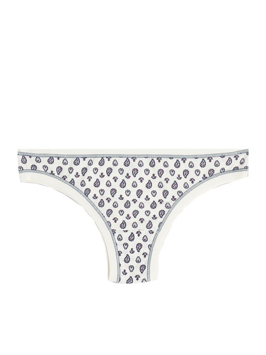 Brasiliano Γυναικεία Slip 3Pack Μπλε Ραφ-εκρού