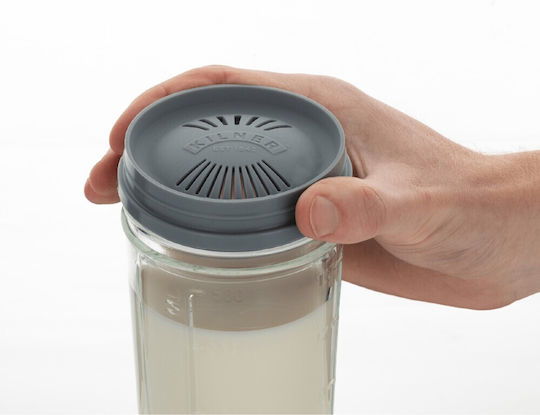 KIlner Βάζο Γενικής Χρήσης με Καπάκι Ξύλινο Διάφανο 500ml