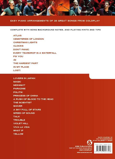 Music Sales Really Easy Piano: Coldplay за Пиано 20 Песни