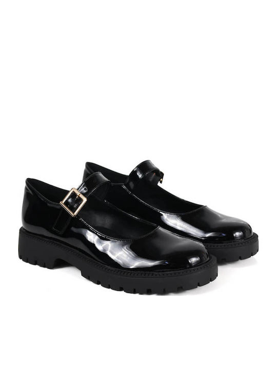 Μαύρα Λουστρίν Mary Janes Loafers