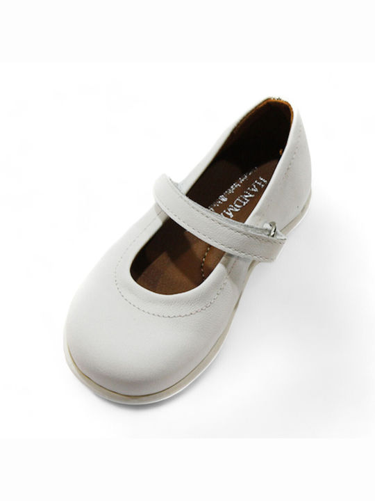 Leather anatomical children's ballet flats 204 color white