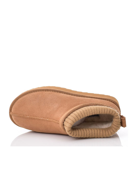 Suede Women's Ankle Boots Brown