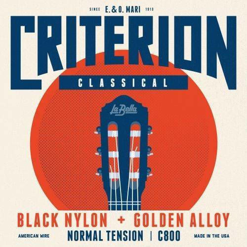 La Bella Set of Nylon Strings for Classic Guitar Criterion Black Nylon Normal