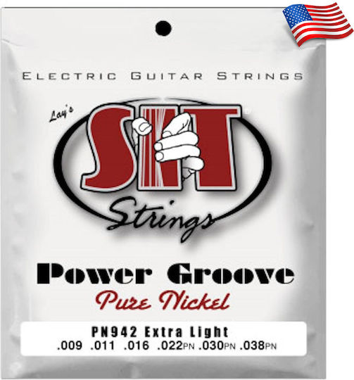 Sit Power Groove Набор Струни За Електрическа Китара Чист Никел 9 - 42 Extra Light