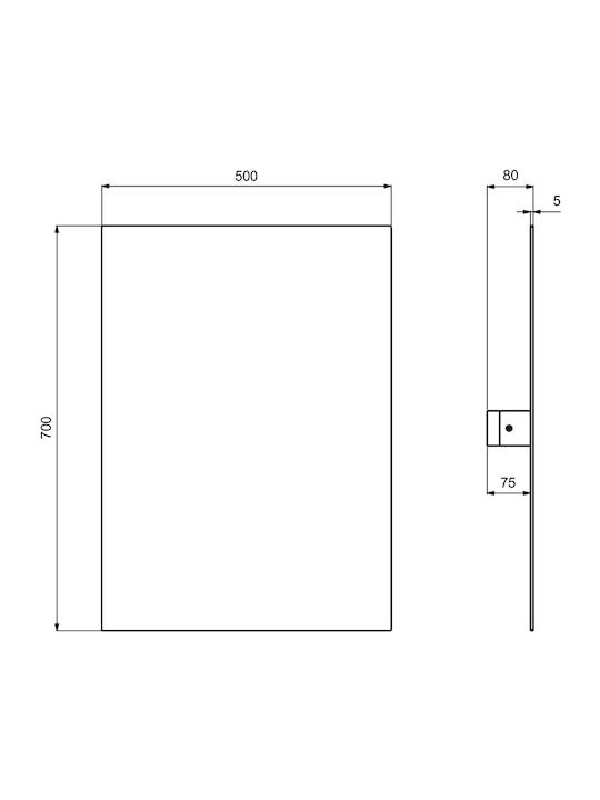 Ideal Standard Contour Ορθογώνιος Καθρέπτης Μπάνιου 70x50cm