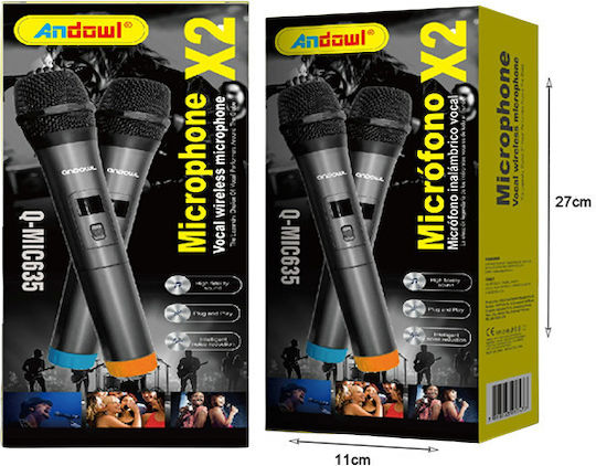 Andowl Kabelloses Karaoke-Mikrofon Q-MIC635 Schwarz