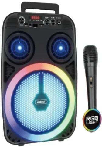Andowl Ηχείο Karaoke με Ασύρματο Μικρόφωνο και Εφέ Φωτισμού Q-YX06 Μαύρο