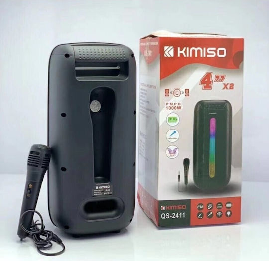Kimiso Ηχείο Karaoke με Ενσύρματo Μικρόφωνο και Εφέ Φωτισμού QS-2411 QS-2411 Μαύρο