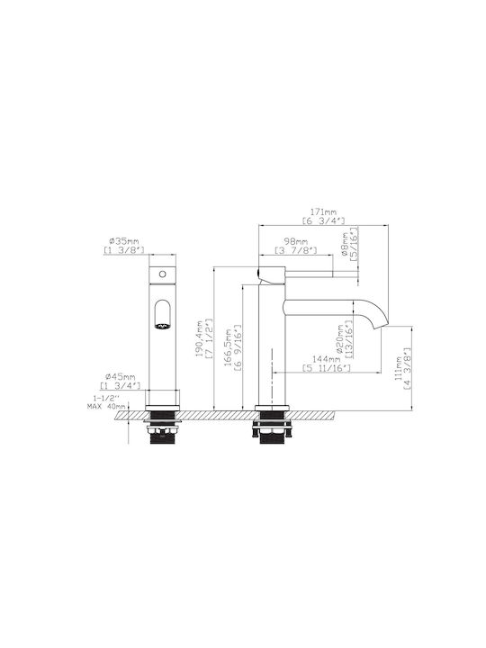 Karag Artemis Mixing Sink Faucet Gold