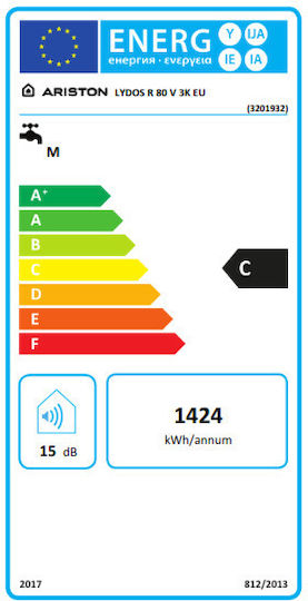 Ariston Lydos Boiler termoelectric 80lt Sticlă Vertical 3kW