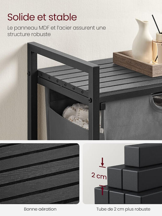 Vasagle Laundry Basket Metallic 65l 50x33x72cm Gray