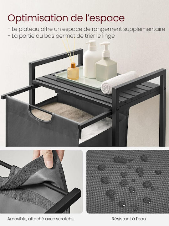 Vasagle Laundry Basket Metallic 65l 50x33x72cm Gray