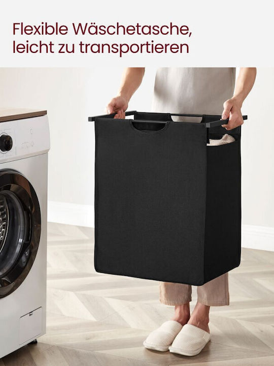 Vasagle Coș de Rufe Metalic 65l cu Capac 50x33x72cm Negru